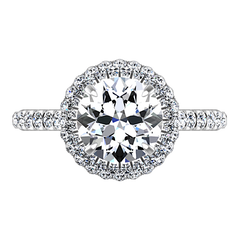 Halo  Engagement Ring Blossom 14K White Gold