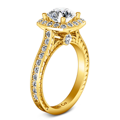 Halo Engagement Ring Heather 14K Yellow Gold