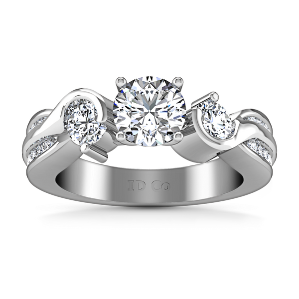 Three Stone Engagement Ring Cosette 14K White Gold