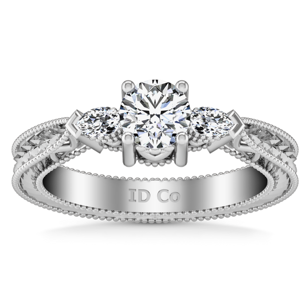 Three Stone Engagement Ring Haven 14K White Gold