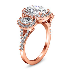 Halo Engagement Ring Summer 14K Rose Gold