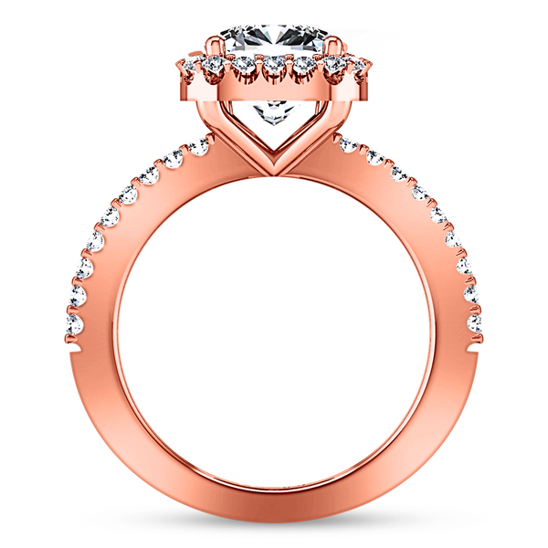 Halo Cushion Cut Engagement Ring Claire 14K Rose Gold – Imagine Diamonds