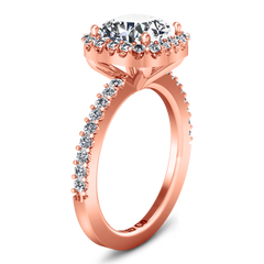 Halo Cushion Cut Engagement Ring Claire 14K Rose Gold