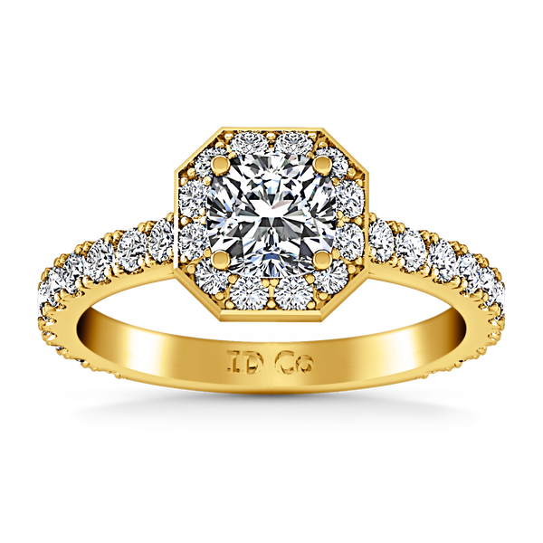 Halo Engagement Ring Irina 14K Yellow Gold