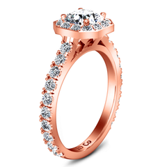 Halo Engagement Ring Irina 14K Rose Gold