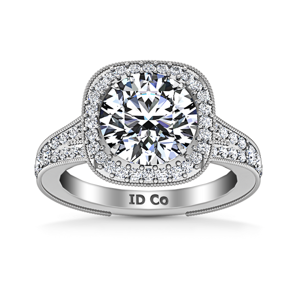 Halo Engagement Ring Anthea 14K White Gold