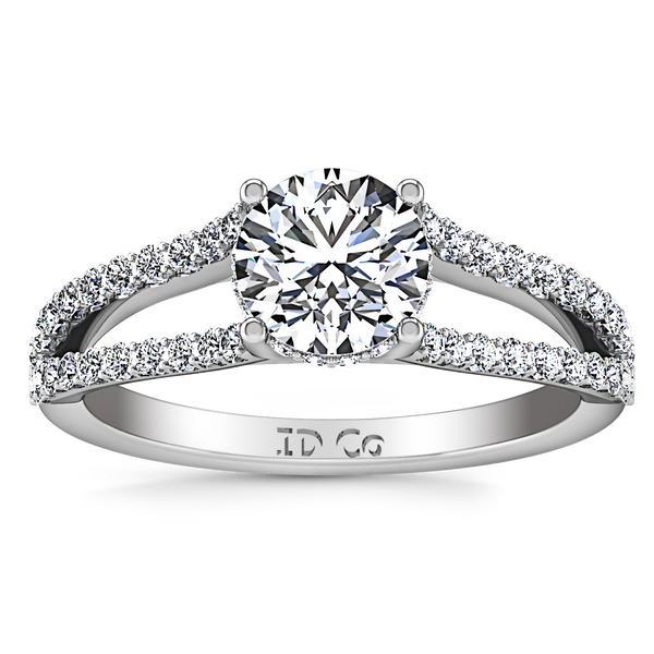 Pave Engagement Ring Fantasia 14K White Gold