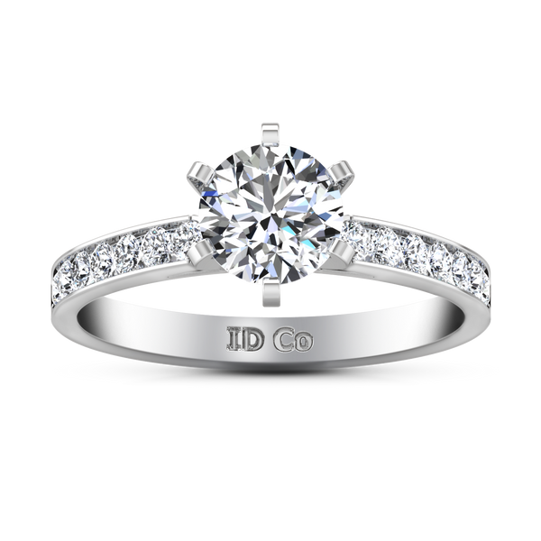 Pave Engagement Ring Yvonne 14K White Gold