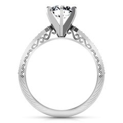 Pave Engagement Ring Arabesque 14K White Gold