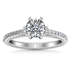 Pave Engagement Ring Embrace 14K White Gold
