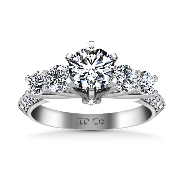 Pave Engagement Ring Regal 14K White Gold