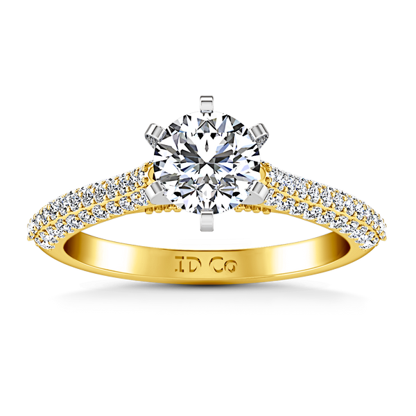 Pave Engagement Ring Royal 14K Yellow Gold