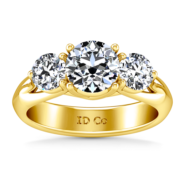Three Stone Engagement Ring Charlotte 14K Yellow Gold