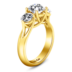 Three Stone Engagement Ring Charlotte 14K Yellow Gold