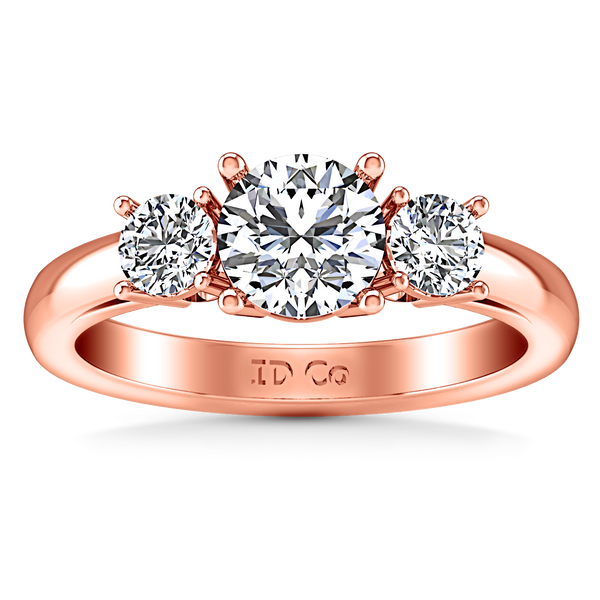 Three Stone Engagement Ring Alexandra 14K Rose Gold