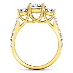Three Stone Engagement Ring Victoria 14K Yellow Gold