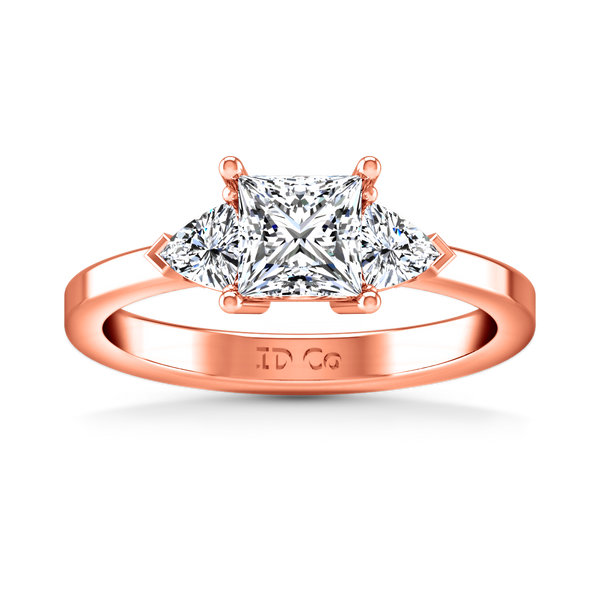 Three Stone Engagement Ring Simone 14K Rose Gold