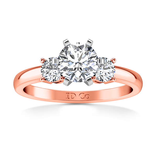 Three Stone Engagement Ring Talia 14K Rose Gold