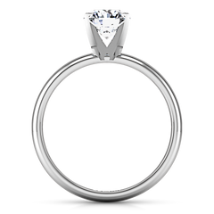 Solitaire Engagement Ring Comfort Fit Round Diamond 14K White Gold