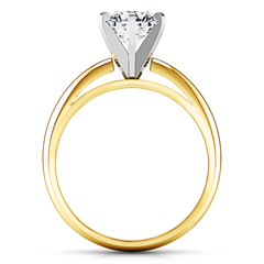 Solitaire Engagement Ring Cathedral 6 Prong 14K Yellow Gold