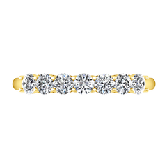 Seven Stone Diamond Wedding Band Siena   0.49 Cts 14K Yellow Gold