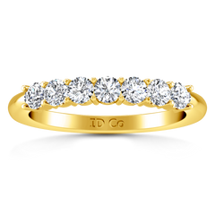 Seven Stone Diamond Wedding Band Camden 0.21 Cts 14K Yellow Gold