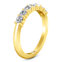 Seven Stone Diamond Wedding Band Camden 0.21 Cts 14K Yellow Gold