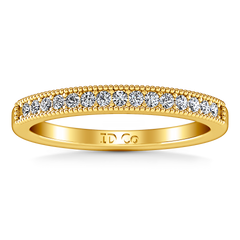 Diamond Wedding Band Tiffany 0.45 Cts 14K Yellow Gold