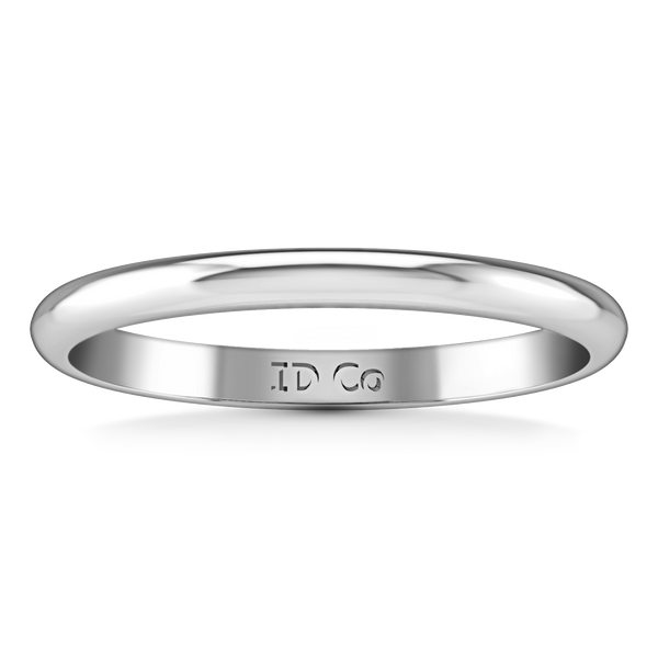 Wedding Band Comfort Fit 2Mm 14K White Gold