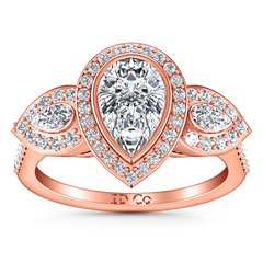 Three Stone Engagement Ring Vanessa 14K Rose Gold