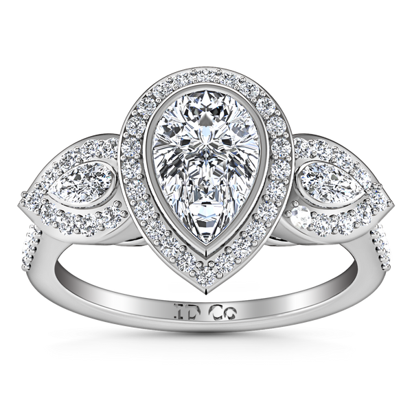 Three Stone Engagement Ring Vanessa 14K White Gold