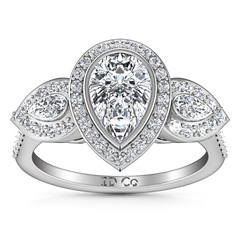 Three Stone Engagement Ring Vanessa 14K White Gold