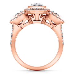 Three Stone Engagement Ring Vanessa 14K Rose Gold