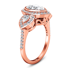 Three Stone Engagement Ring Vanessa 14K Rose Gold