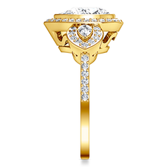 Three Stone Engagement Ring Vanessa 14K Yellow Gold