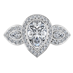 Three Stone Engagement Ring Vanessa 14K White Gold