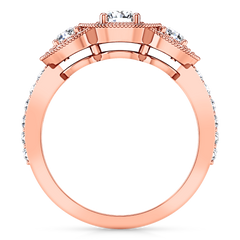 Three Stone Engagement Ring Giselle 14K Rose Gold