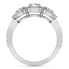 Three Stone Engagement Ring Giselle 14K White Gold