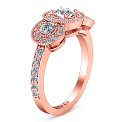 Three Stone Engagement Ring Giselle 14K Rose Gold