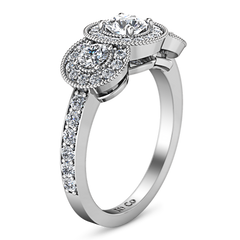 Three Stone Engagement Ring Giselle 14K White Gold