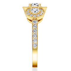 Three Stone Engagement Ring Giselle 14K Yellow Gold