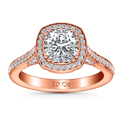 Halo Cushion Cut Engagement Ring Coco 14K Rose Gold