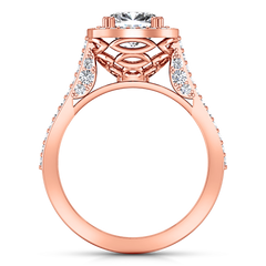 Halo Cushion Cut Engagement Ring Coco 14K Rose Gold