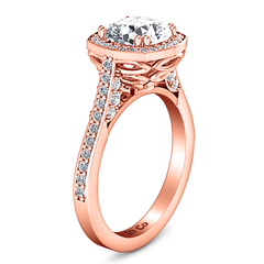 Halo Cushion Cut Engagement Ring Coco 14K Rose Gold