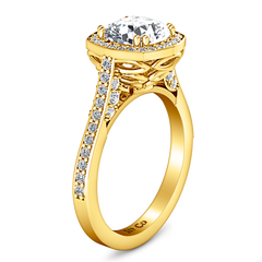 Halo Cushion Cut Engagement Ring Coco 14K Yellow Gold