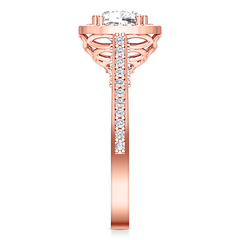 Halo Cushion Cut Engagement Ring Coco 14K Rose Gold