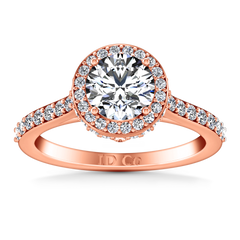 Halo Engagement Ring Milana 14K Rose Gold