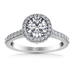 Halo Engagement Ring Milana 14K White Gold