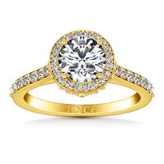 Halo Engagement Ring Milana 14K Yellow Gold