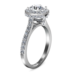 Halo Engagement Ring Milana 14K White Gold